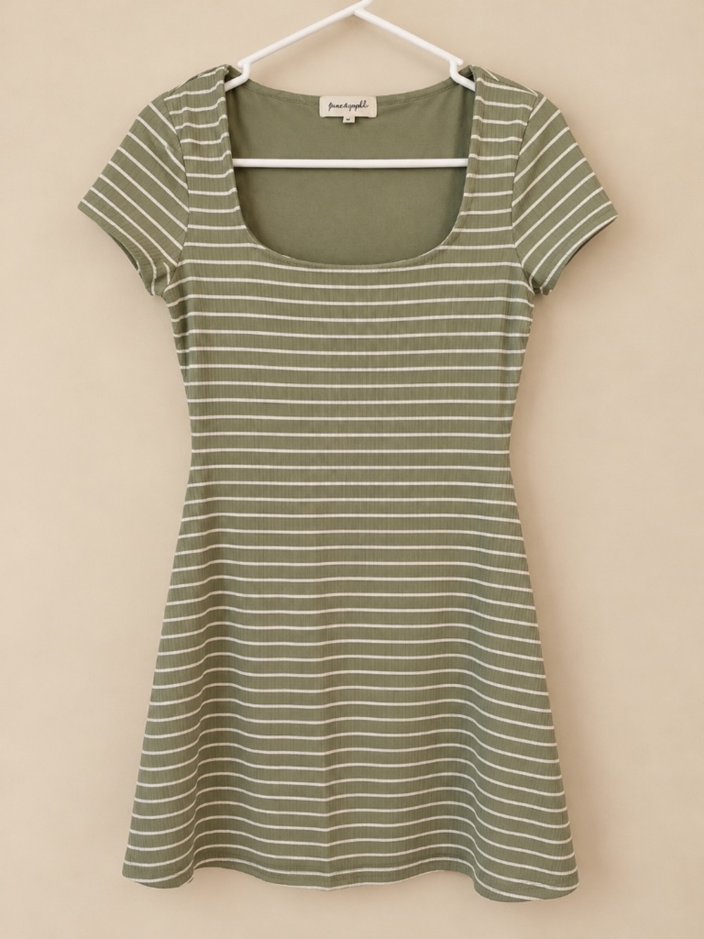 Free For All | Dresses | Free For All Sage Green White Striped Square ...